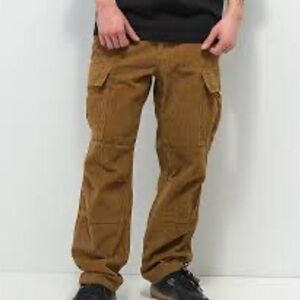 Empyre Men's Brown Corduroy Cargo Pants